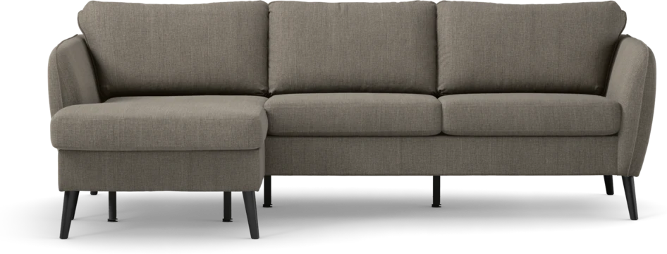 County - 3-sits soffa med flyttbar schäslong - Brun