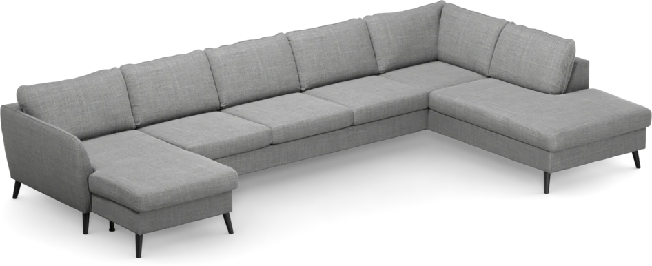 County - 4-sits soffa med schäslong vänster och divan höger - Grå