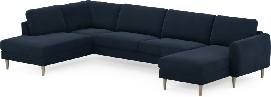 Bridge - 3-sits soffa med divan vänster och schäslong höger - Blå