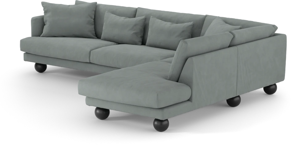 Harper - 3-sits soffa med divan höger - Grön