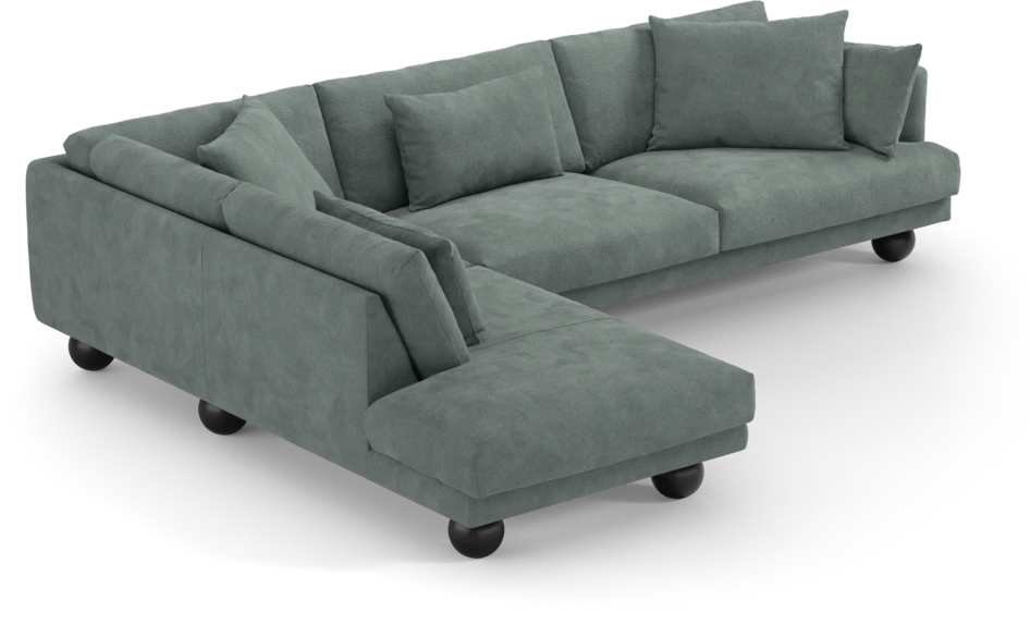 Harper - 3-sits soffa med divan vänster - Blå