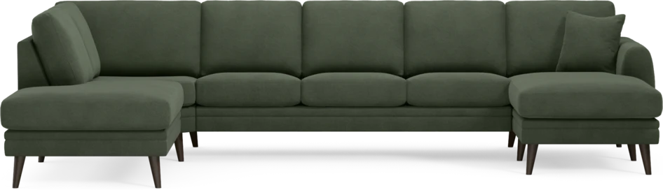 Eden - 3-sits soffa med divan vänster och schäslong höger - Grön