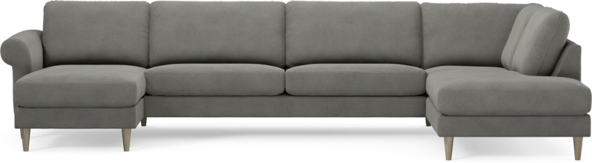 Bridge - 3-sits soffa med schäslong vänster och divan höger - Grå