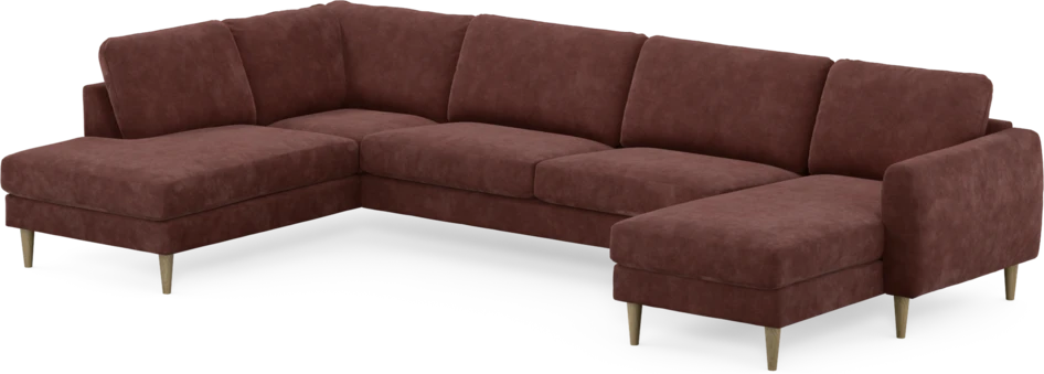 Bridge - 3-sits soffa med divan vänster och schäslong höger - Röd