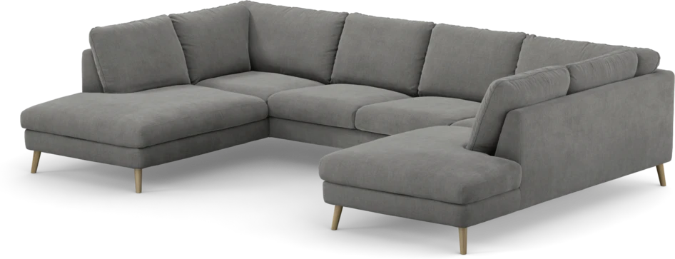 Madison Lux - 2-sits soffa med divan vänster och höger - Grå