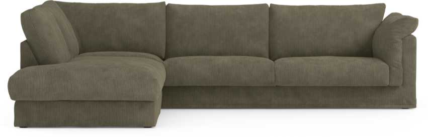 Cherrie Klädsel - 3-sits soffa med divan vänster - Grön