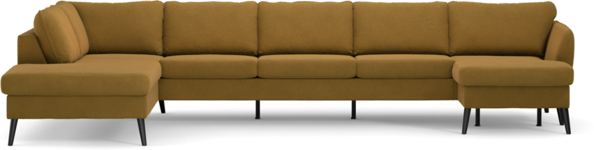 County - 4-sits soffa med divan vänster och schäslong höger - Gul