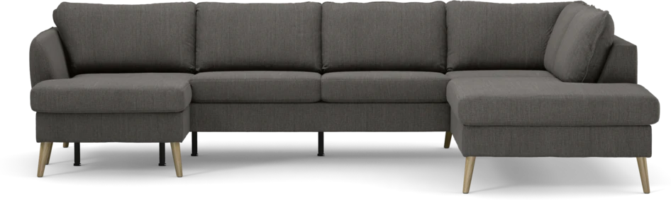 County - 3-sits soffa med schäslong vänster och divan höger - Brun