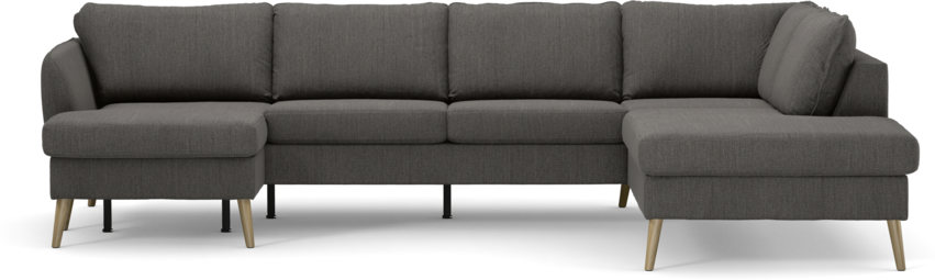 County - 3-sits soffa med schäslong vänster och divan höger - Brun