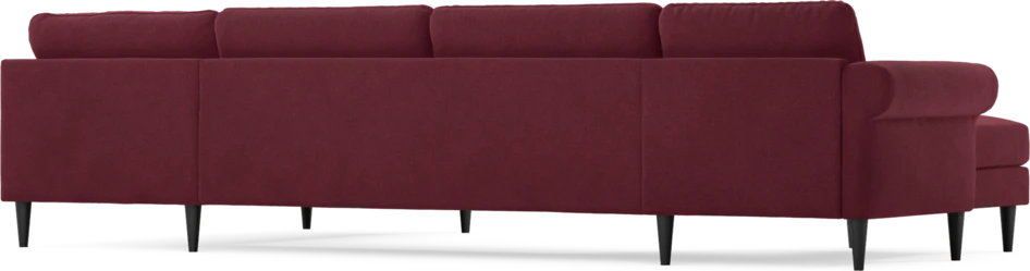 Bridge - 3-sits soffa med schäslong vänster och divan höger - Röd