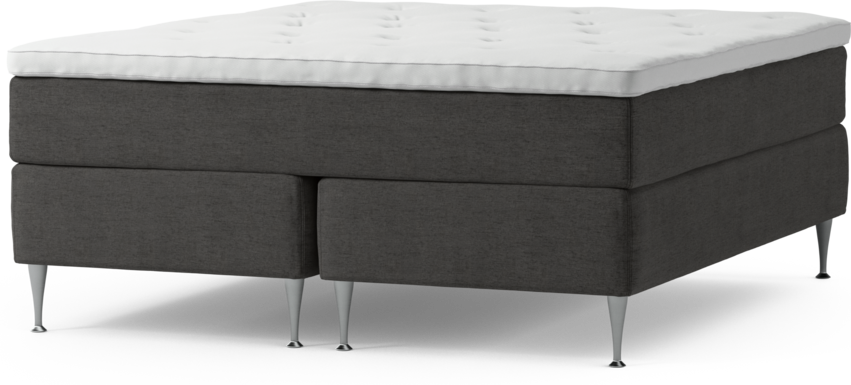 Delux Dream - Kontinentalsäng, dubbelsäng med bäddmadrass och sängben - Grå