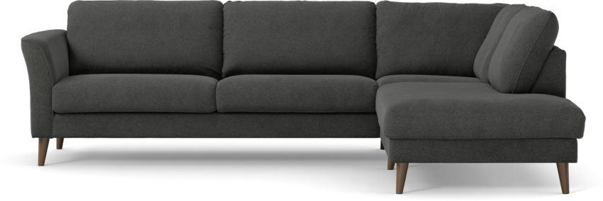 Bridge - 3-sits soffa med divan höger - Svart