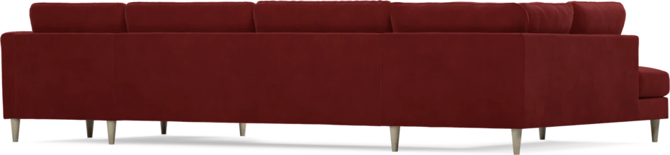 Bridge - 3-sits soffa med divan vänster och schäslong höger - Röd