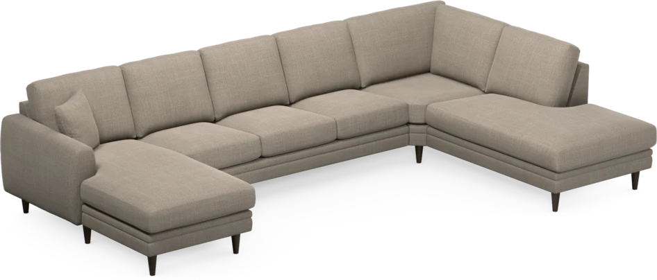 Eden - 3-sits soffa med schäslong vänster och divan höger - Beige