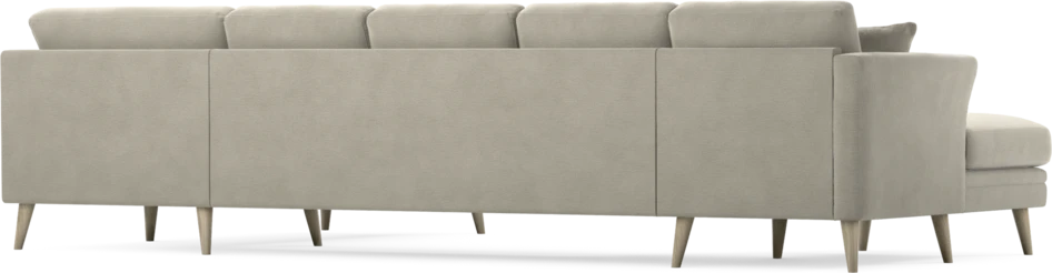 Eden - 3-sits soffa med schäslong vänster och divan höger - Brun