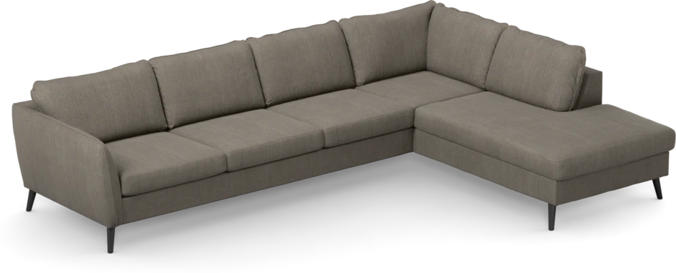 County - 3-sits soffa med divan höger - Brun