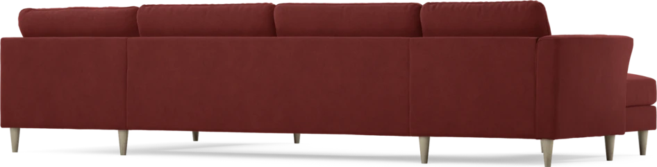 Bridge - 3-sits soffa med schäslong vänster och divan höger - Röd