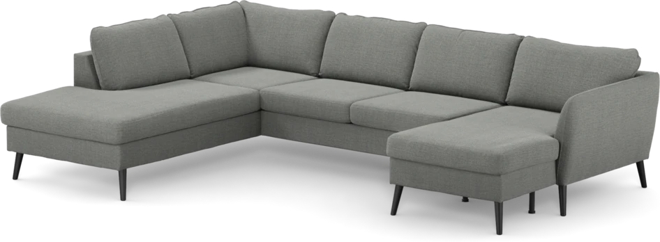 County - 3-sits soffa med divan vänster och schäslong höger - Grå