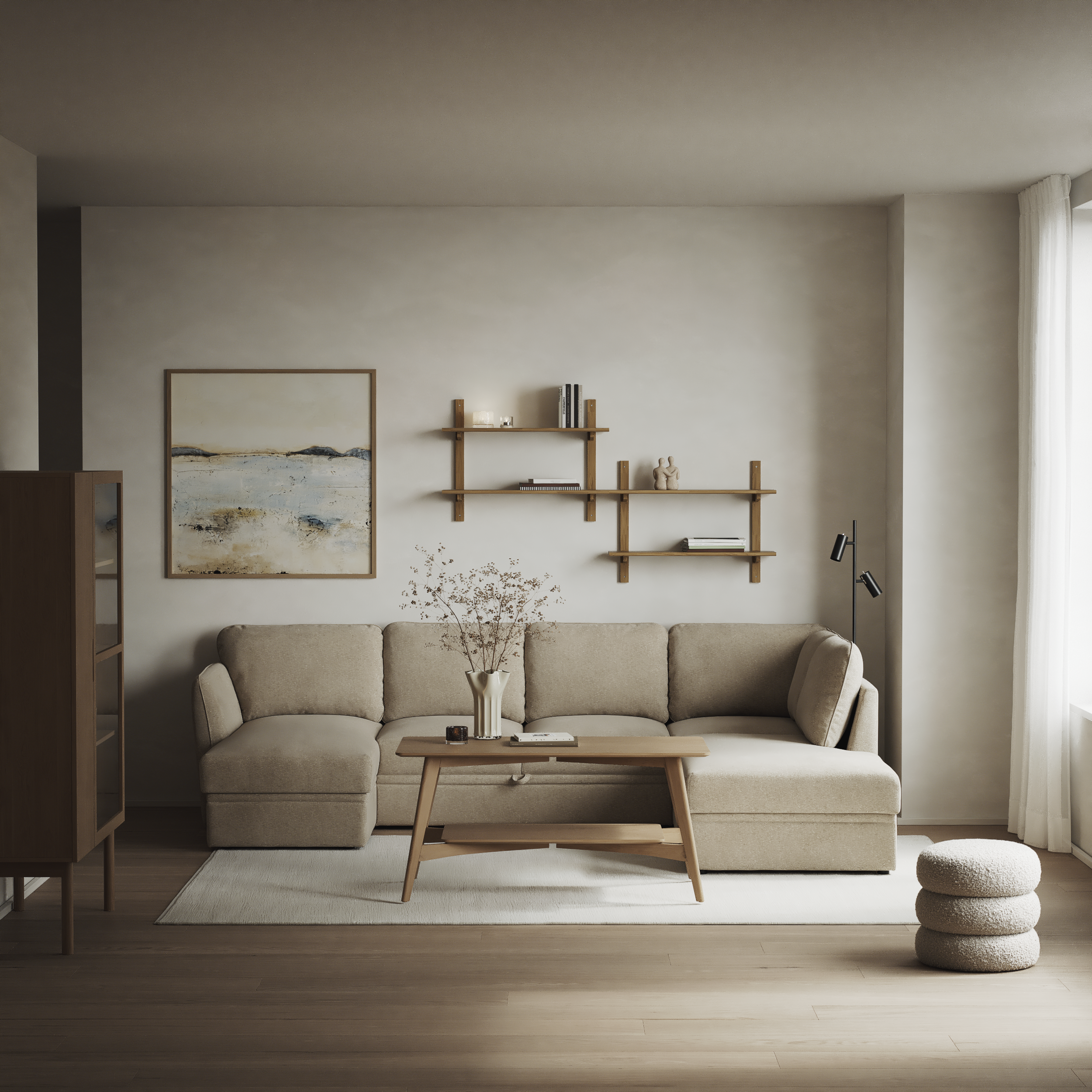 Öland - Bäddsoffa med schäslong vänster och divan höger - inspiration
