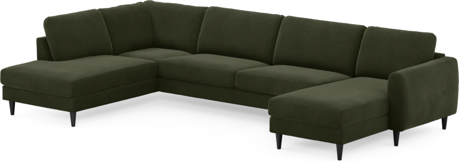 Bridge - 3-sits soffa med divan vänster och schäslong höger - Grön
