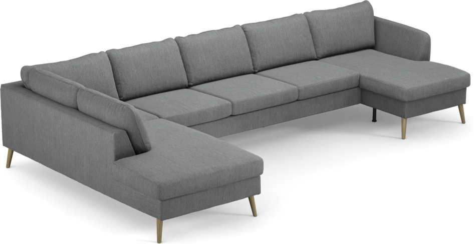 County - 4-sits soffa med divan vänster och schäslong höger - Grå