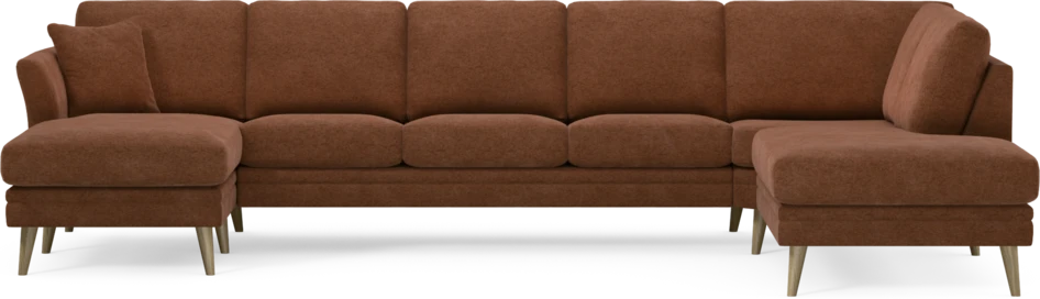 Eden - 3-sits soffa med schäslong vänster och divan höger - Orange
