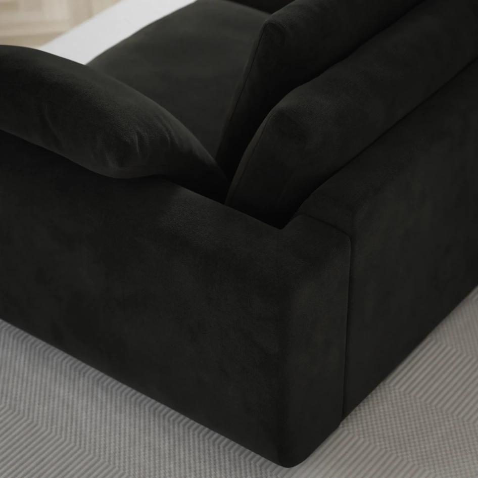 Amie - 3-sits med divan vänster - Svart