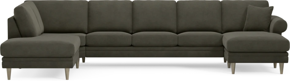 Eden - 3-sits soffa med divan vänster och schäslong höger - Grå