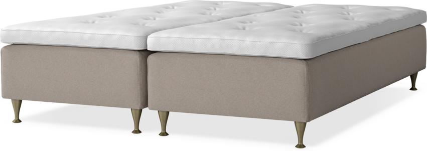 Delux Sense - Ramsäng, dubbelsäng med bäddmadrass - Beige