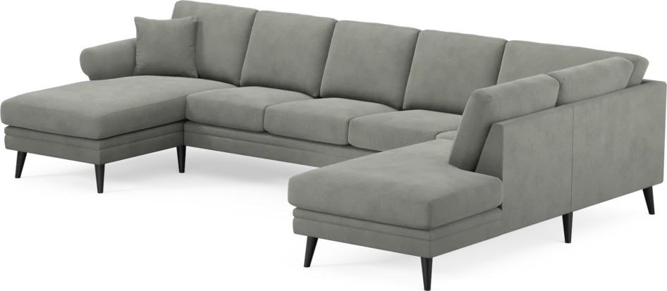 Eden - 3-sits soffa med schäslong vänster och divan höger - Grå