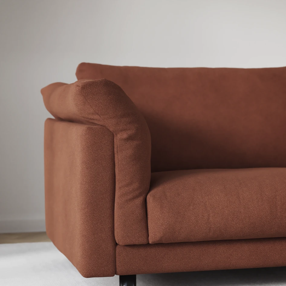 Cherrie - 3-sits soffa, fast klädsel - Orange