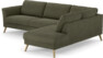 Bridge - 3-sits soffa med divan höger - Grön