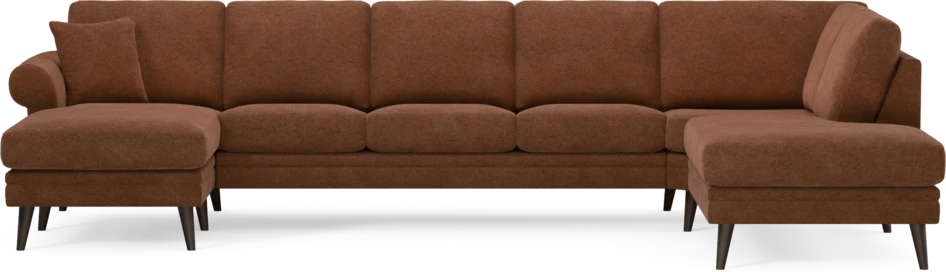 Eden - 3-sits soffa med schäslong vänster och divan höger - Orange