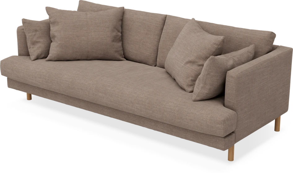 Harper - 3-sits soffa, hel dyna - Brun
