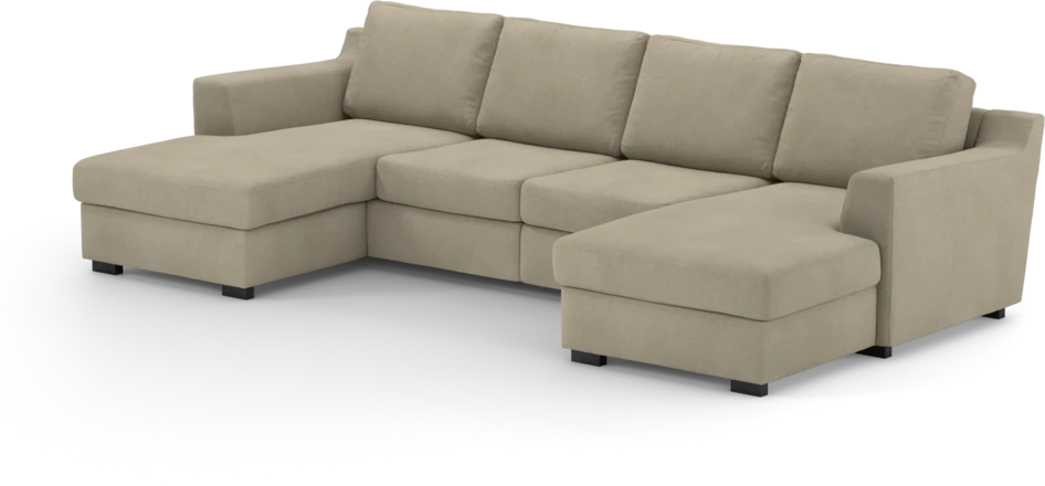 Friday - 2-sits soffa med två schäslonger - Beige