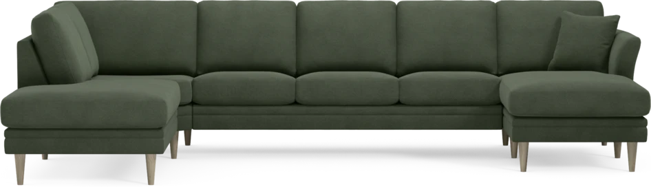 Eden - 3-sits soffa med divan vänster och schäslong höger - Grön