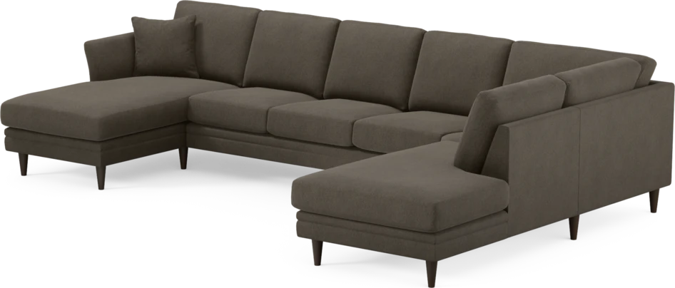 Eden - 3-sits soffa med schäslong vänster och divan höger - Brun