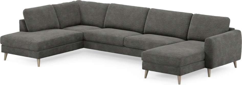 Bridge - 3-sits soffa med divan vänster och schäslong höger - Grå