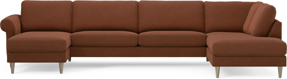 Bridge - 3-sits soffa med schäslong vänster och divan höger - Orange