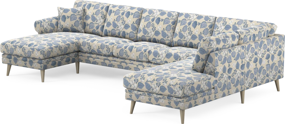 Eden - 3-sits soffa med schäslong vänster och divan höger - Flerfärgad