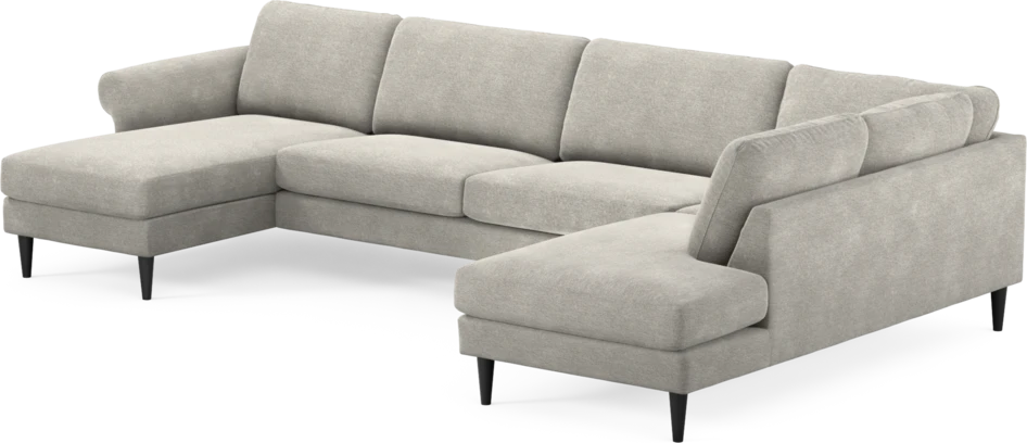 Bridge - 3-sits soffa med schäslong vänster och divan höger - Grå