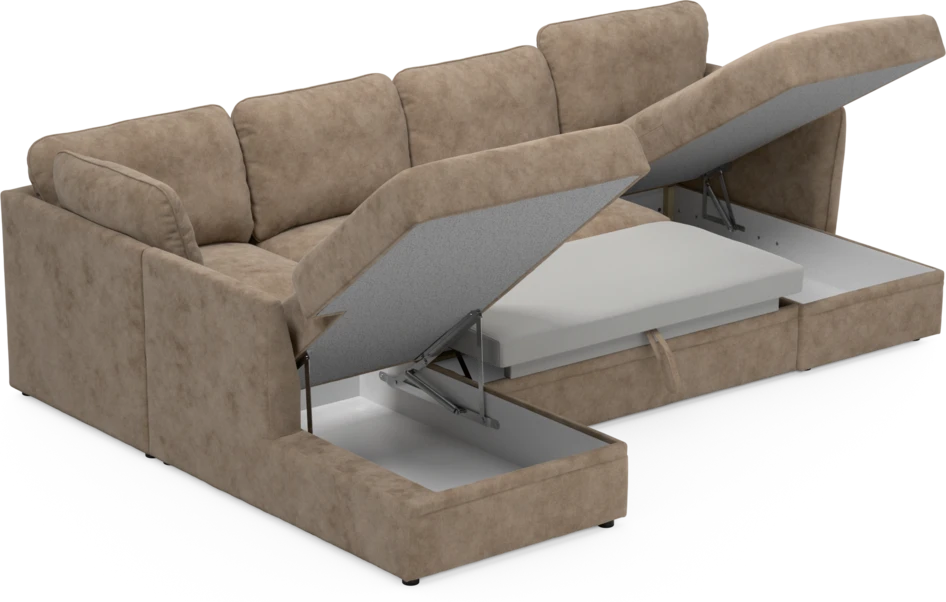 Öland - Bäddsoffa med divan vänster och schäslong höger - Beige