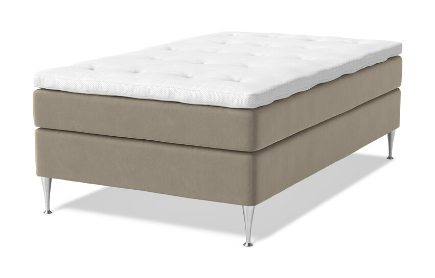 Sense Delux - Kontinentalsäng, enkelsäng med bäddmadrass Sleep Delux vit - Brun