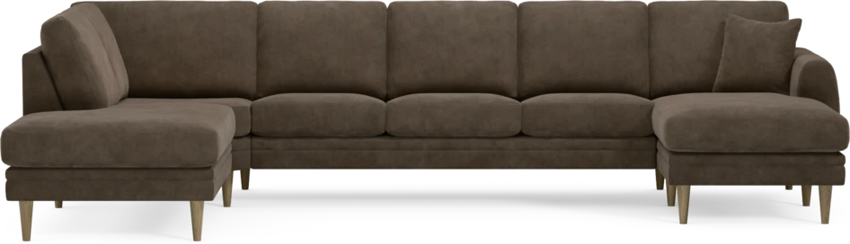 Eden - 3-sits soffa med divan vänster och schäslong höger - Brun