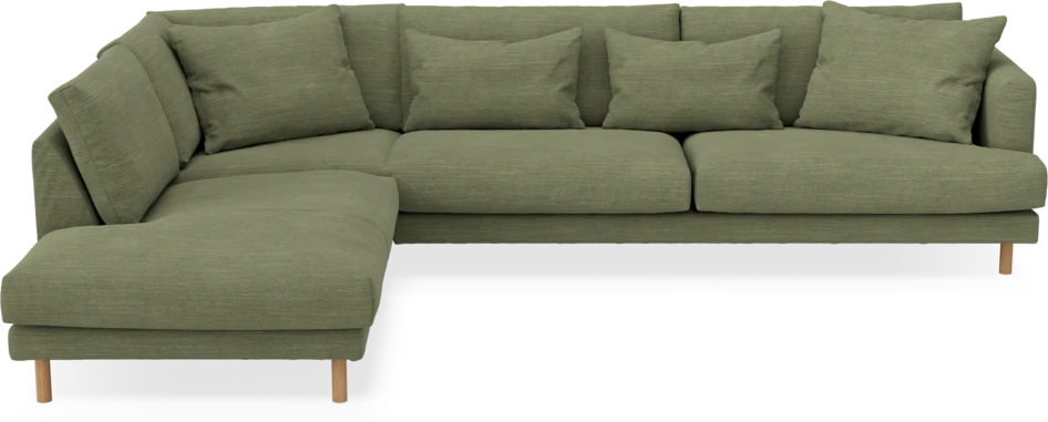 Harper - 3-sits soffa med divan vänster - Grön