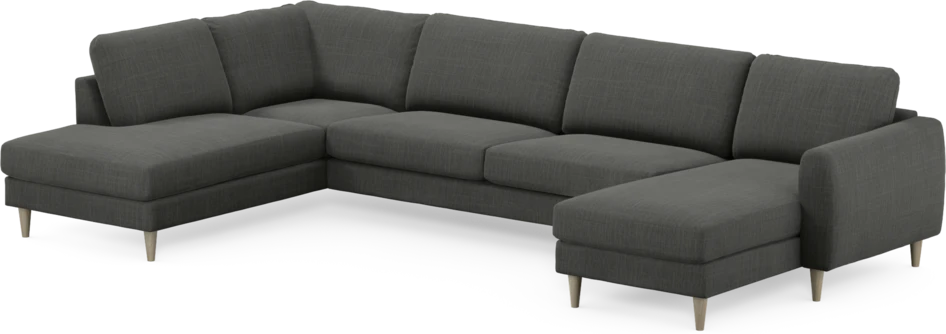 Bridge - 3-sits soffa med divan vänster och schäslong höger - Grå