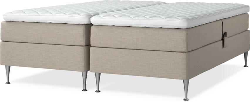 Delux Sense - Ställbar säng, dubbelsäng med bäddmadrass - Beige