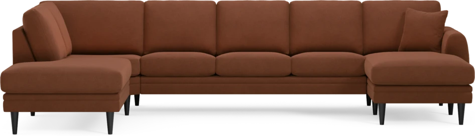 Eden - 3-sits soffa med divan vänster och schäslong höger - Orange