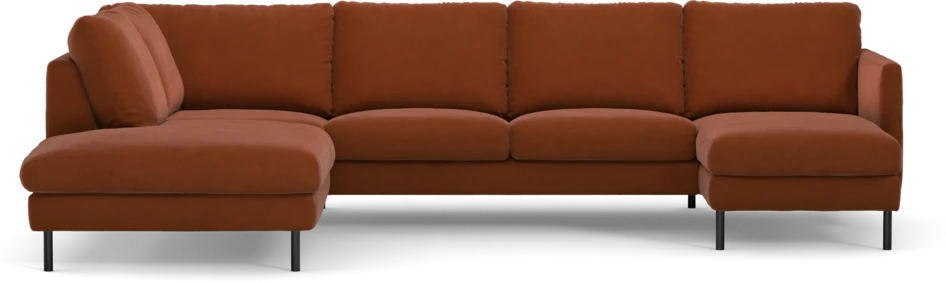 Madison Lux - 2-sits soffa med divan vänster och schäslong höger - Röd