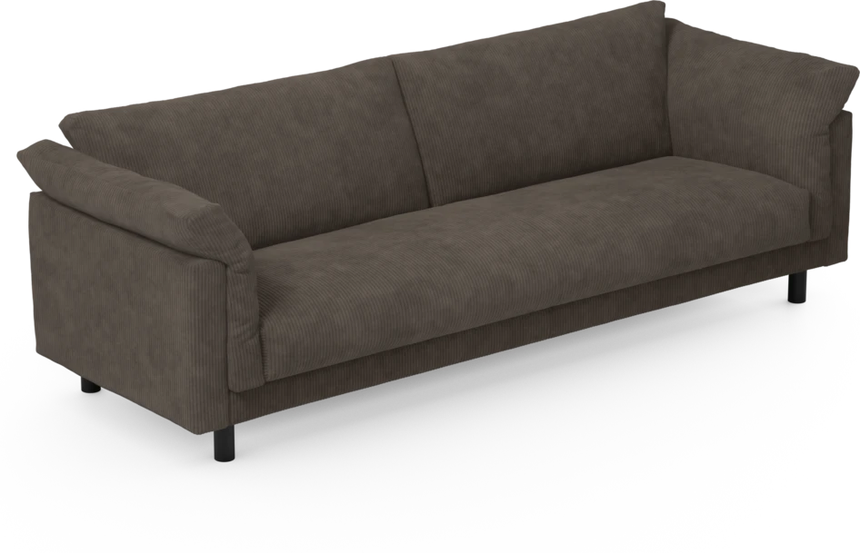 Cherrie - 4-sits soffa, hel dyna, fast klädsel - Brun